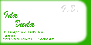 ida duda business card